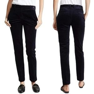 Theory Slim-Fit Modern Corduroy Trousers Mid Rise Pant Deep Navy Size 0